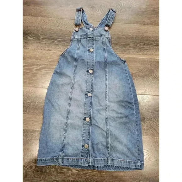 Gap Kids Girls Size XL Overall Dress‎ Button Front Back Pockets #3 - Picture 1 of 3